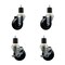 Service Caster 3.5'' SS Hard Rubber Wheel Swivel 1-7/8'' Expand Stem Caster Set 2 Brakes, 4PK SCC-SSEX20S3514-HRS-2-TLB-2-178 - alternate 1